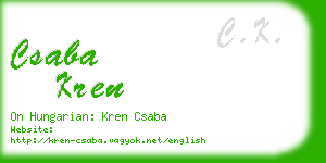 csaba kren business card